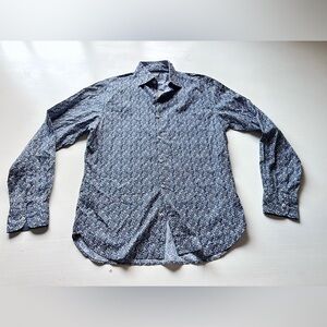 MJ Bale Casual Dress Shirt Mens Blue Cotton 
New medium